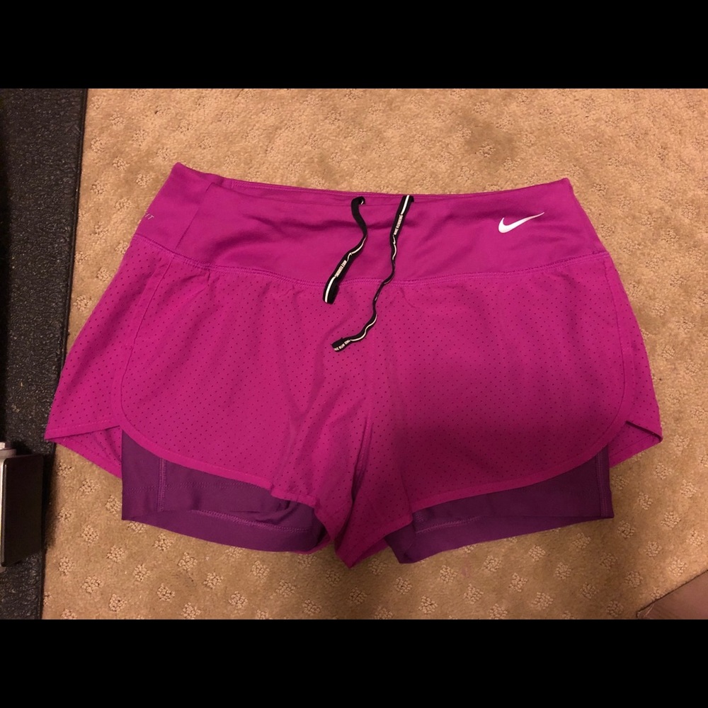 Fushia running shorts